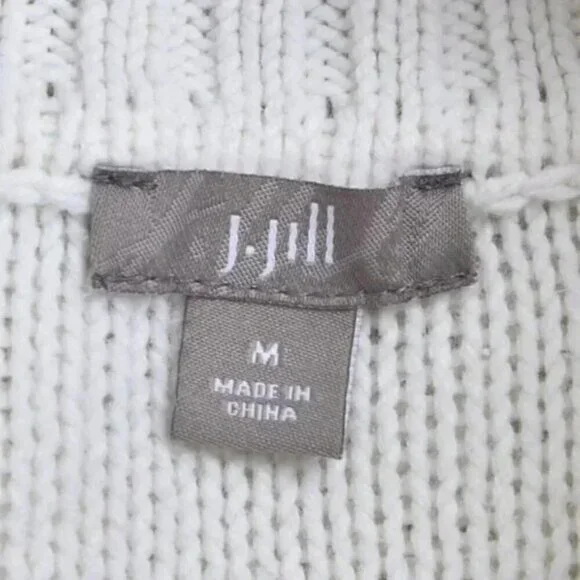 J Jill Turtleneck Knit  Sweater White Long Sleeve Size Medium - Picture 8 of 12